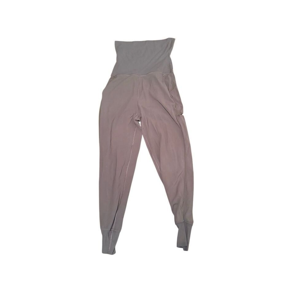 Lululemon Pants roll over jogger pants or over belly maternity Sz 6 olive green